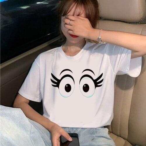 2020 Summer Big eyes Women T-shirt Printed Tshirts Casual Tops Tee Harajuku 90s Vintage White tshirt Female Clothing