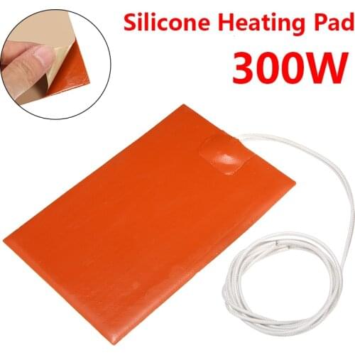 300W 220V Universal Engine Oil Tank Silicone Heating Pad Warming Waterproof Electric Heating Mat 10x15cm