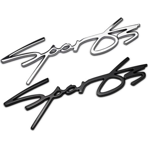 3d Metal Chrome Sports Words Letter Car Stickers Emblem Badge Auto Decal Tuning Car Styling Exterior Decoration Accessories