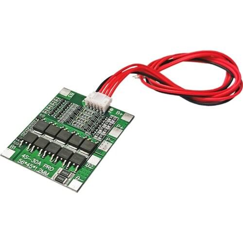 4S 30A 14.8V Li-ion Lithium 18650 Battery BMS Packs PCB Protection Board Balance Integrated Circuits with cable