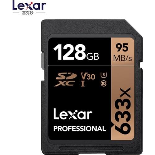 Promotion!!! Lexar 64GB 128GB 256GB U3 32GB 16GB U1SD SDHC Card Class 10 95M/s 633x SDXC Memory Card For 3D 4K video Camera