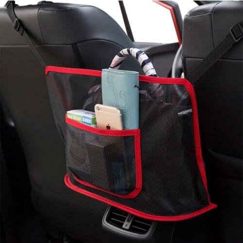 Car Seat Back Storage Bag Interior Auto Mesh Organizer Nets Multi Pockets Seats Handbag Holder Pouch Automobiles GoodsUniversal