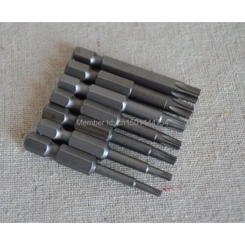 New 8pc/set S2 Screwdriver bit TORX Bit tools Magnetic Screwdriver bit Air tools 1/4" T8 T9 T10 T15 T20 T25 T30 T40