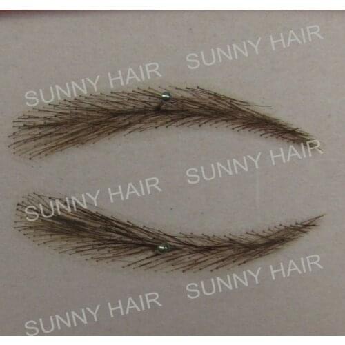 Hand made human hair false eyebrow photo shape and color hand tied movie make up eyebrow
