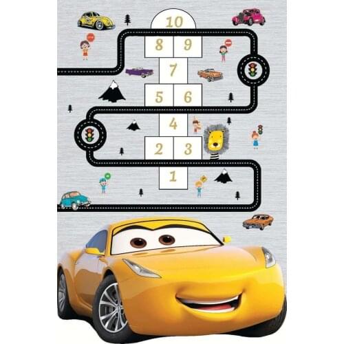 Kids Cartoon Carpet 2021 New Handmade Cars Hopscoth Design Entertaining High Quality Printed Rugs