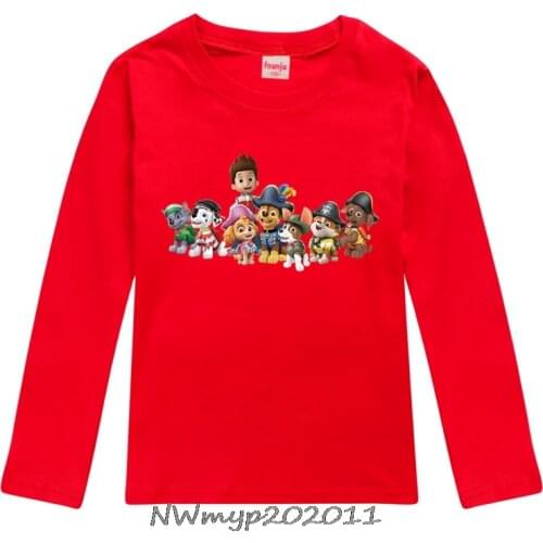 PAW PATROL Long Sleeve Children Kids Girls T-shirt PAW PATROL Cotton Tshirts Tees Tops Fashion Girls Clothing birthday gift