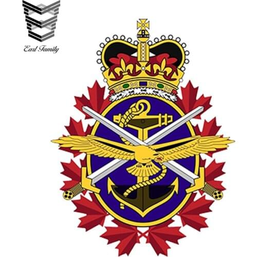EARLFAMILY 13cm x 10cm Car Styling Waterproof Canadian Forces Emblem Canada Sticker Bumper Decal Flag Autocollant Car Bike Decor