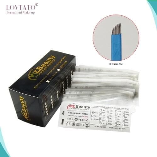 Nano tattoo needle diameter 0.16mm 16Flat Microblading Needles with Lot No. Exp day microblades tebori pen agulhas maquiagem