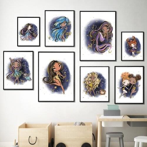 Leo Taurus Virgo Aries Cancer 12 Constellations Wall Art Canvas Painting Nordic Posters And Prints Wall Pictures Kids Room Decor