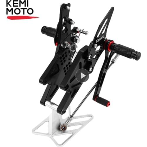 KEMiMOTO MT 03 MT 25 MT03 MT25 CNC Adjustable Rear Set Rearsets Footrest For Yamaha YZF R25 R3 MT-03 MT-25 2014-2020