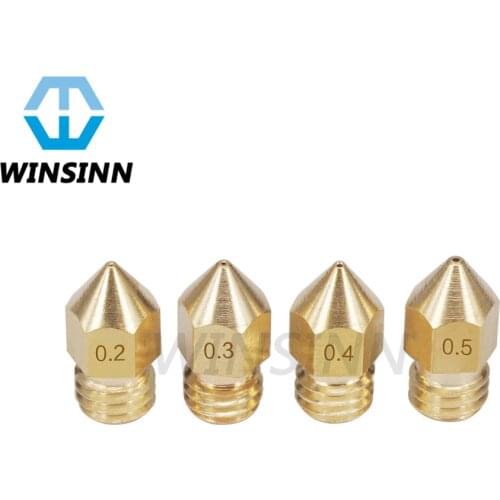 MakerBot Sharp MK8 Nozzle M6 Brass for 0.2 0.3 0.4 0.5 0.6 0.8 1.0mm Hotend Extruder 1.75MM 3MM Filament for 3D Printer