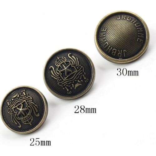 30mm 10pcs/lot metal buttons for clothes sweater coat decoration shirt buttons accessories DIY JS-0122