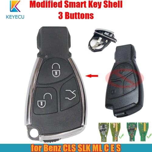 Keyecu Modified Smart Remote Car Key Shell Case Cover 3 Buttons for Mercedes Benz CLS C E S CL CLK SLK ML
