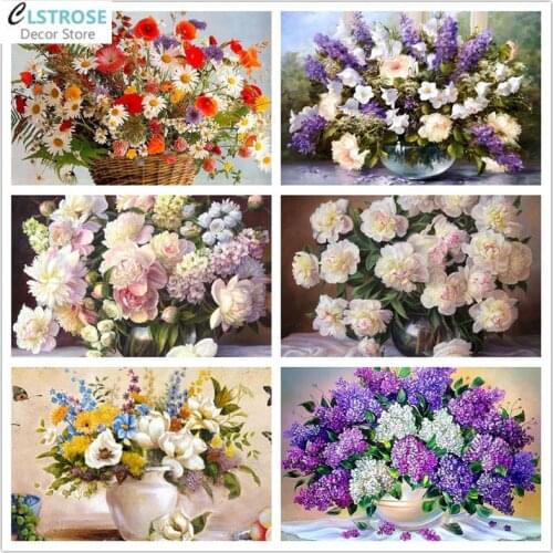 5D Diy Diamond Painting Flower Arrangement Flower Vase Cross Stitch Kits Full Square Drill Embroidery Mosaic Artwork Home Decor