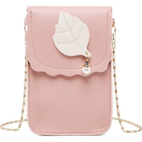 2020 New Women Bag Maple Leaf Cross-body Mobile Phone Bag Mini Messenger Bags Lady Handbag and Purses Clutch Small Phone pouch
