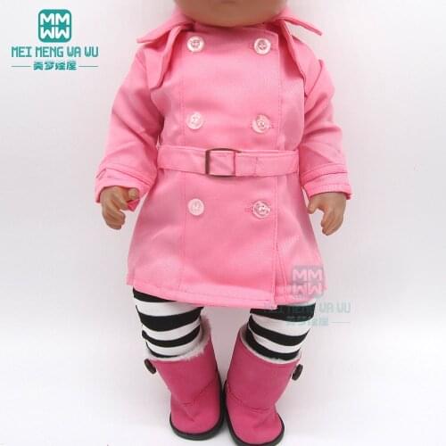 Clothes for doll fit 43cm baby toy new born doll and 45cm American doll Three-piece fashion air force suit
