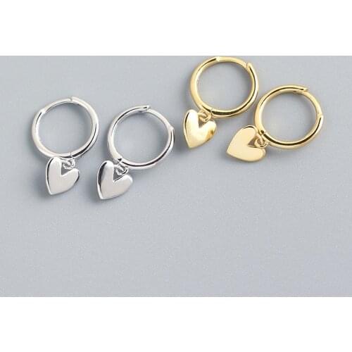 PANGJERY Prevent Allergy 925 Sterling Silver Smooth Earrings for Women Charming Exquisite LOVE Heart Party Jewelry Gifts