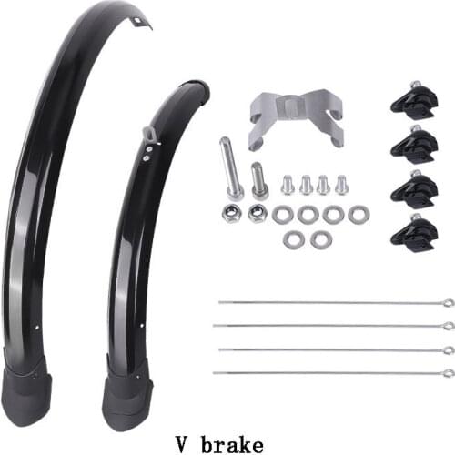 2pcs Front Rear Mudguard 16 20 inch Bicycle Fender Double Bracing Adjustable Size Bike wings for Folding Bike Chrome plastic