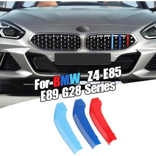Dropship 3pcs Car 3D M Styling Front Grille Trim Bumper Cover Strip Strips Stickers Cover for BMW Z4 Series G28 2019