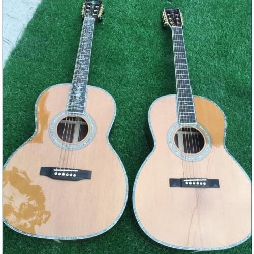 39" Real abalone 000 classical acoustic guitar 000-42/45 acoustic electric guitar ebony fretboard solid cedar OOO42/45 acoustic