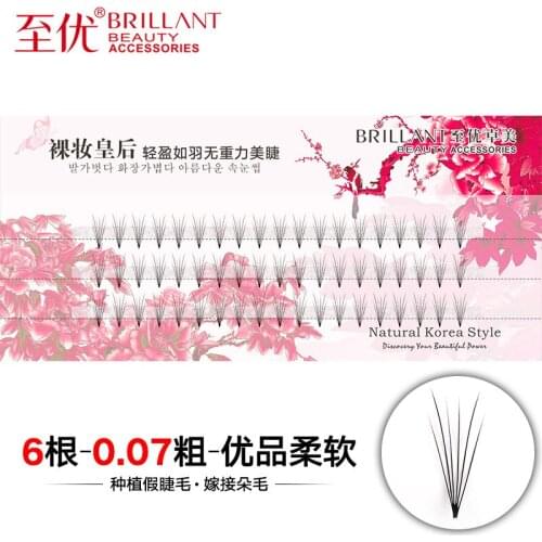 0.07mm 8 10 12 mm 6pcs/knot False Eyelashes Professional Natural Long Curl Eye Lash beautiful makeup Lady Grafted eyelashes