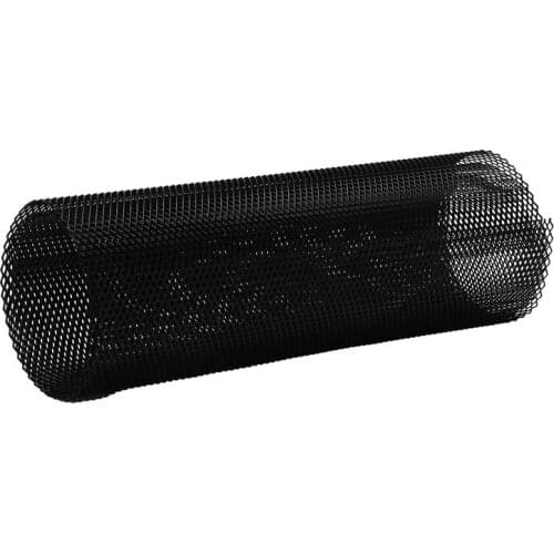 100X33CM Car Grill Mesh Sheet, Black Painted Aluminum Alloy Grille Mesh Roll, 4 x 8 mm Rhombic-Shape Grids