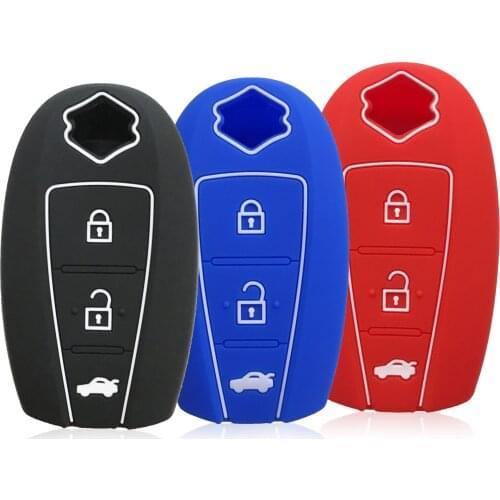 Remote Silicone Rubber Car Key Case Cover For Suzuki Vitara Kizaski Alivio 2018 2010 3 Buttons Key Holder Case Skin Shell Fob