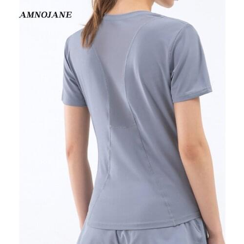 Yoga Mesh Sport Top Fitness Women Quick Dry Tank Top Gym Clothing T Shirt Female Casual Workout Shirts Sports Running Shirt