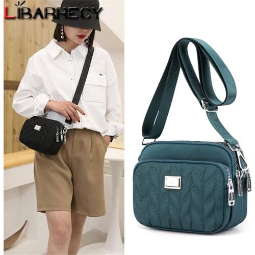2021 New Style Multi-pocket Design Ladies Shoulder Bag High Quality Nylon Women Messenger Bags Fashion Womens Travel Wallet Sac
