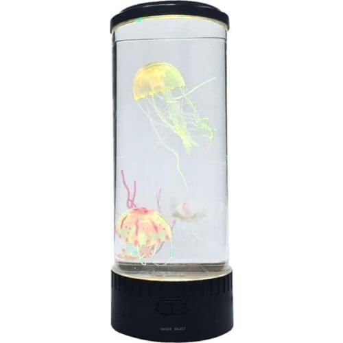 LED Fantasy Jellyfish Lamp Round with 6 Color Changing Light Effect, Timer Function, Jelly Fish Tank Aquarium Mood Lamp