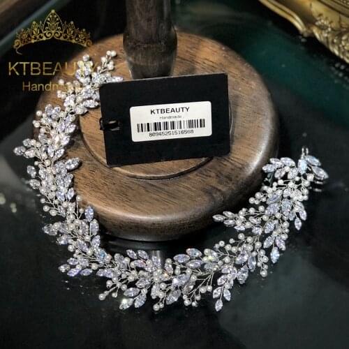 New Rhinestone Tiara AAA+Zircon Pearl Silver Flexible Royal Bridal Headpiece Vine Wedding Dressing Crown Accessory Women Jewelry