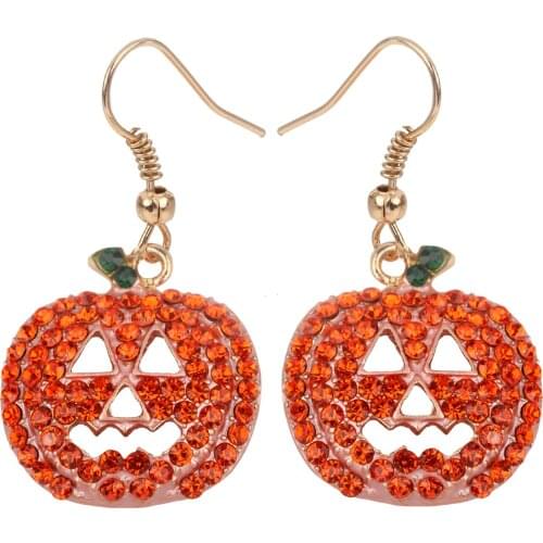 Yacq Jack O'Lantern Pumpkin Dangle Drop Earrings-1.6inch (4cm)-Halloween Party Accessories - Cute Jewelry Gift for Women Girls