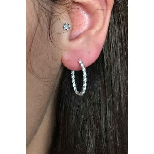 Winding Burma Silver Women Earrings