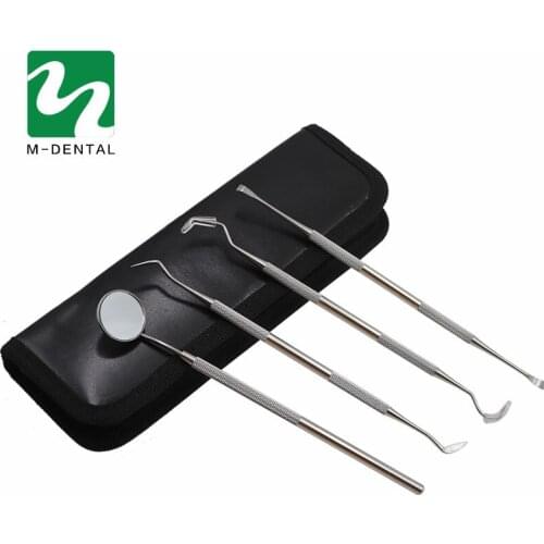 4pcs/set Stainless Steel Dental Tools Kit Teeth Tartar Scraper Mouth Mirror Dentists Pick Tool Teeth Scaler for Dental Lab