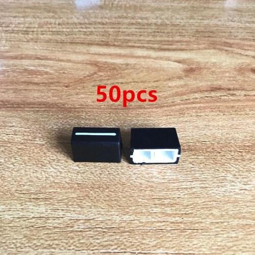 50pcs vertical potentiometer faders knobs caps Push fader knob cap soft knob cap for RANE TTM-54 56 57 61 62 68 black