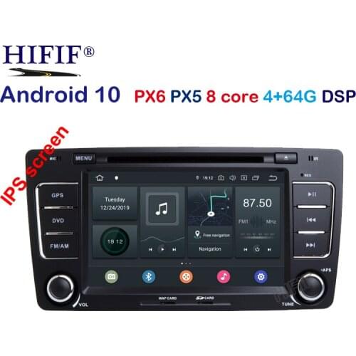 PX6 DSP 2 DIN Android 10 IPS 4G CAR GPS For SKODA Octavia 2009 2010 2011 2012 2013 DVD PLAYER radio navigation tape recorder PC