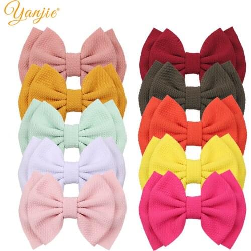 10pcs/lot Chic 6'' Large Waffle Hair Bows For Girls Kids Headband Bullet Fabric Barrette Hair Clip DIY Women Hair Accessories