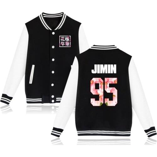 Kpop Baseball Jacket For Women Butter Boys Album Floral Letter Print Fans Supportive Sweatshirt Harajuku Track Custom made