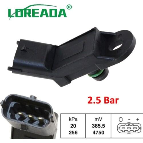 10PCS X 2.5 Bar Boost Sensor Pressure 55219294 223653795R 8200155613 For Alfa Romeo 147 156 166 Lancia Smart Suzuki Fiat Nissan