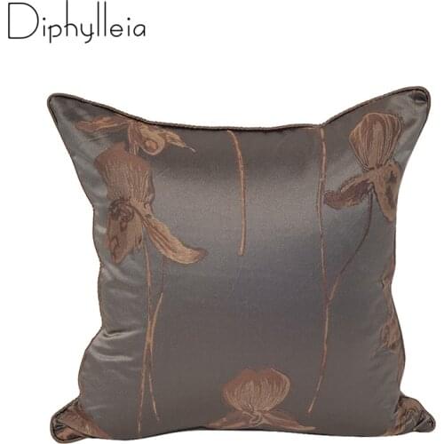 Diphylleia Lotus Flower Cushion Cover Chinese Buddhist Mood Style Throw Pillow Case Sofa Living Room Home Decorating Coussins