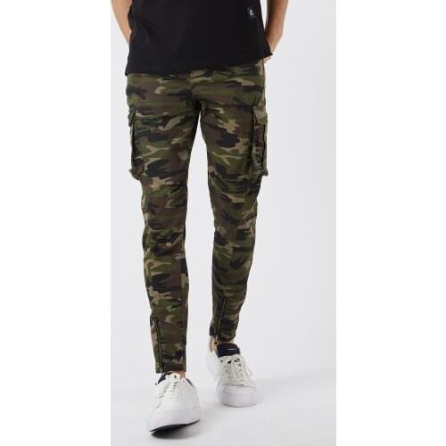 Denim Republic Mens Camouflage Cargo Pants Slim Fit