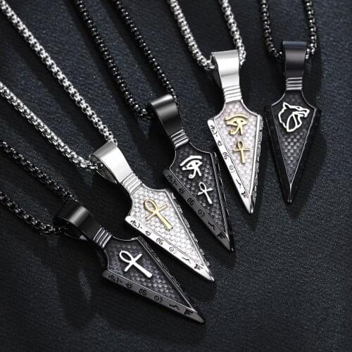 Spearhead Necklace,Stainless Steel Arrow Pendant for Men Jewelry