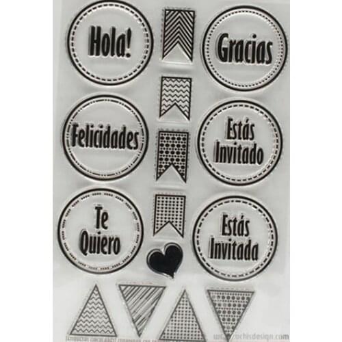 Spanish stamp Clear Stamp for Scrapbooking Transparent Silicone Rubber DIY Photo Album Decor A29