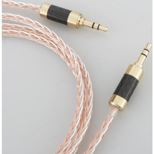 New Audiocrast 8Cores OCC Headphone cable 3.5mm Male to 3.5mm Male Stereo Audio Hifi Audio cable car AUX wire jump cable