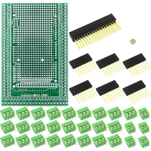 Double-side PCB Prototype Screw Terminal Block Shield Board Kit For MEGA-2560 Mega 2560 R3 Mega2560 R3