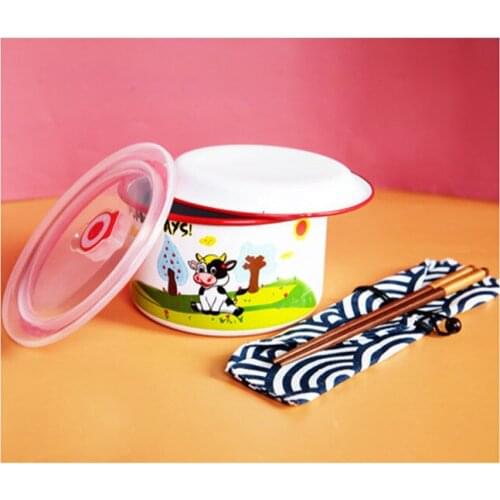 Cute Animal French Style Creative Retro Rustic Nostalgia Enamel Cup Teapot Mug Enamel Iron With Handle Salad Bowl Enamel Process