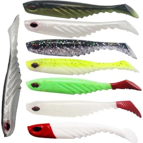 Soft Bait Crazy Shiner Fishing Lure 70mm2.6g Soft Bait 5PCS/Lot Artificial Silicone Bass Pike Minnow Swimbait Plastic Shad Lure