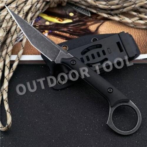 Bastin Fixed Blade Knife Tactical Knife 440C Blade G10 Handle Mini Knife with Sheath Outdoor Survival Knife BAS