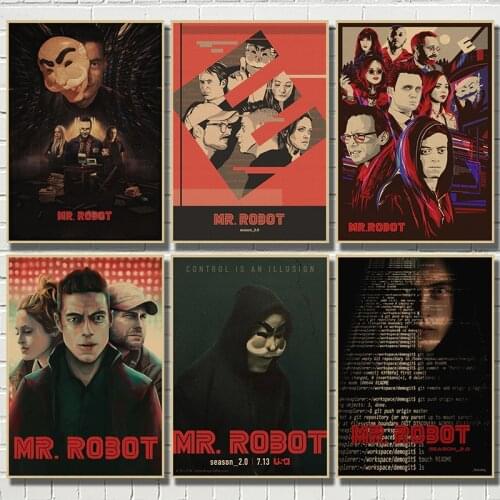 Movie Poster MR. Robot Rami Malek Hackers USA TV Show retro Poster Vintage art prints classice paintings