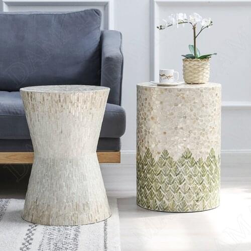 All Natural Shell Side Table Creativity Living Room Furniture Bedroom Bedside Decorative Stool Home Decoration Modern Ornaments
